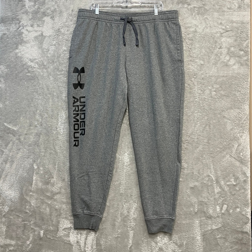 Under Armour Joggers Mens XXL Gray Rival Fleece Logo Sweatpants